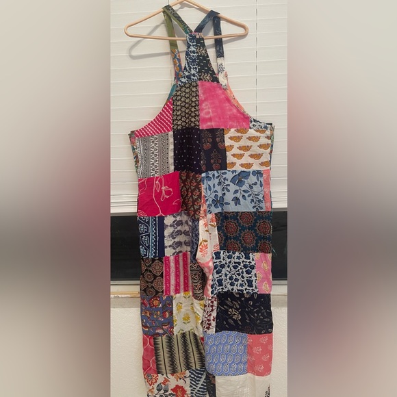 Kathmandu Imports Colorful Bohemian Patchwork Harem Jumpsuit Size OS NWT - Picture 5 of 13